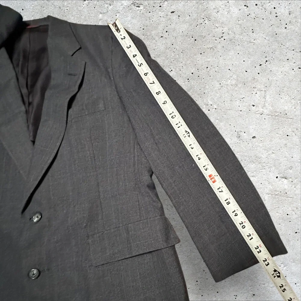 Vintage Hart Schaffner Marx Blue/Gray Wool Blazer Union Made USA Mens Sport Coat